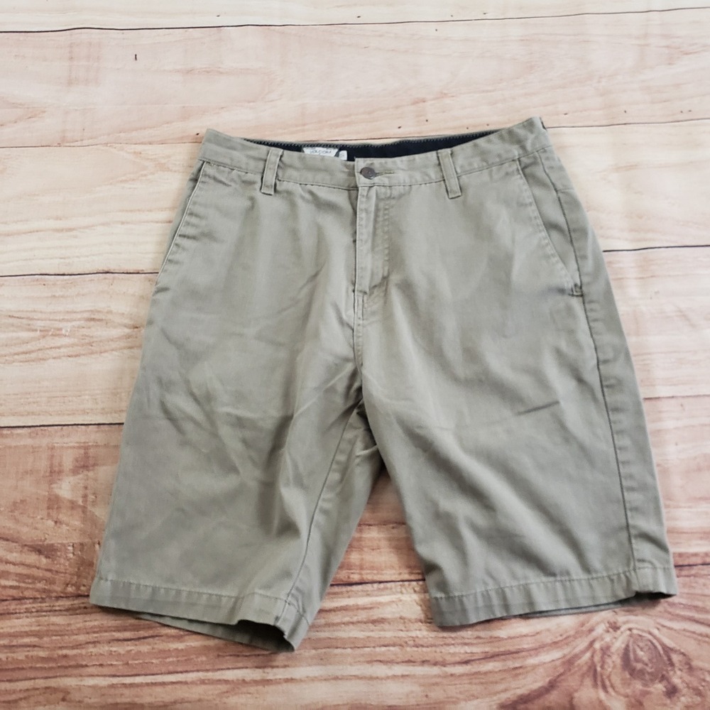 Volcom Shorts‎ Mens 30 Beige Outdoors Chino Flat Front Skateboarding Adult